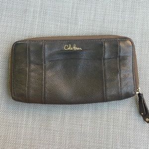 Cole Haan Leather Brown Zip Up Wallet